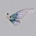 Elegante spilla a libellula con cristalli scintillanti e ali sfumate viola e blu - Libellula d'Argento Zircone