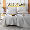 Classic grey 3-piece Thailand ice silk latex cooling mat set with geometric labyrinth pattern - 120cmx200cm / Classic Gray T-Pattern