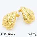 Boucles d'oreilles cœur en acier inoxydable plaqué or 18 carats avec texture martelée - Clous d'Oreilles Texture Martelée Or (KE113020-KFC)