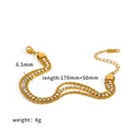 Detail view of gold-plated multi-layer rhinestone bracelet showing size parameters - Multi-layer Stacking Rhinestone Style (TB5249) / Gold