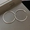 Elegant minimalist silver geometric C-shape hoop earrings jewelry for modern women - Medium Silver Stud (75#)
