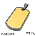 Men's two-tone stainless steel dog tag pendant with black and gold matte finish - Pendant Only (Without Chain) (KP118331-ZLA) / Black & Gold