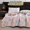 Three-piece floral ice silk latex cooling mat set with matching pillowcases for bedroom. (84 chars) - 120cmx200cm / Romantic Ceremony