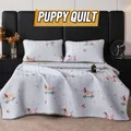 3-piece cooling ice silk latex mat set with cute skateboard dog pattern - 120cmx200cm / Skateboard Dog