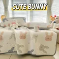 Premium rabbit pattern ice silk latex cooling mat set with matching pillowcases - 120cmx200cm / Cute Rabbit