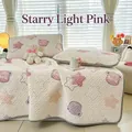 Premium ice silk latex cooling mat 3-piece bedding set in Star Whisper Light Pink color - 120cmx200cm / Starry Pink