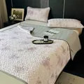 Luxurious Thai ice silk bio-based latex cooling mat 3-piece set with pink floral pattern - 120cmx200cm / Pink Cloud Softness