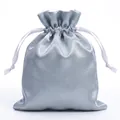 Elegant silver satin drawstring pouch bag for jewelry or lingerie storage solution - 9*12cm / Gray