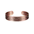 Gegraveerde koperen manchetarmband met levensboom en keltische knoop - Levensboom Roodkoperen Armband
