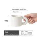 Minimalist white retro ceramic coffee mug with thick handle and 360ml capacity - Muen - White Mug 360ml (minor Imperfections) / 301-400ml