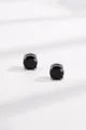 Classic four-claw round ear studs featuring elegant black zirconia stones in a silver base - Clip-On Earrings / 6MM Black