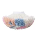 Handmade colorful layered mesh tutu skirt for girls with soft pastel ruffle details - S / Dream Rainbow Color