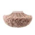 Elegant dusty rose fluffy tutu skirt for girls featuring multilayered soft mesh design - S / Milk Tea