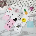 Set of inspirational lunchbox cards with assorted patterns like flamingo and smiley face. - Fresh Botanical Flamingo Theme (S350#)