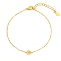 Elegant gold plated 925 sterling silver bracelet with sparkling zircon letter C charm - Letter C / Gold