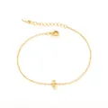 Dainty 925 sterling silver gold-plated bracelet featuring a zircon-studded letter I pendant - Letter I / Gold