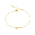 Elegant 925 sterling silver gold-plated bracelet with zircon initial letter J - Letter J / Gold