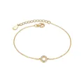 Elegant gold plated 925 sterling silver bracelet with sparkling zircon circle charm - Letter O / Gold