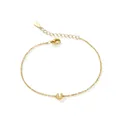 Elegant 925 sterling silver bracelet featuring a zircon-paved letter U charm, gold finish - Letter U / Gold