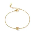 Elegant 925 sterling silver gold-plated initial Z chain bracelet with sparkling zircons - Letter Z / Gold