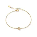 Elegant 925 sterling silver gold bracelet with sparkling letter B zirconia charm - Letter B / Gold