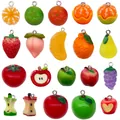 Surtido de lindos dijes de frutas en resina 3D para hacer joyas DIY fresas y manzanas - Surtido De 20 Nuevas Figuritas De Frutas 3d De Resina - 1 De Cada Uno De Los 20 Diseños - 616 G - Sn1708