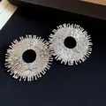 Collier pendentif soleil évidé argenté avec strass et motif d'abeille - Boucles d'oreilles / Argent