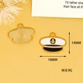 Detailed close-up view of nautical captain hat charms showing dimensions and textures - Captain Hat / 1 Piece/Pack (18x14mm)