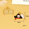 Detailed macro view of pirate hat pendant with 20x15mm size and 1g weight specifications. - Pirate Captain Hat / 1 Piece (20x15mm)