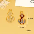 Macro view of ocean anchor alloy pendant with dimension and weight specifications - Anchor / 1 Piece (20.5x12mm)