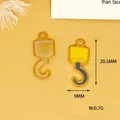 Macro detail view of alloy crane hook charms showing dimensions and weight specifications - Ship Hook / 1 Piece (20.5x9mm)