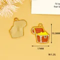 Detailed macro view of enamel treasure chest charm showing 19.5x17mm size and 1.2g weight. - Treasure Chest / 1 Piece (19.5x17mm)