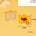 Macro detail of pirate treasure map alloy charm with dimensions 20x17.5mm for DIY - Map / 1 Piece (17.5x20mm)