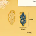 Detailed view of blue enamel rope knot alloy pendant charm with 21mm height measurement - Blue Rope / 1 Piece (21x9.5mm)