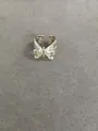 Elegant vintage golden butterfly open ring featuring hollow wings and small crystals - Bowknot Style / Light Coffee Gold