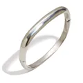 Bracelet jonc géométrique minimaliste en acier inoxydable poli de couleur argent - Acier
