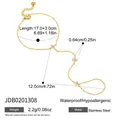 Dainty gold stainless steel finger bracelet with three zircon flower charms details - Zirconia Floral Accent Style (JDB0201308)