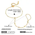 Gold stainless steel finger ring bracelet with cubic zirconia cross charms for women - Zirconia Cross Style (JDB0203305)