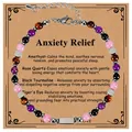 Heilendes 4mm Kristallperlenarmband mit Tigerauge und Amethyst gegen Angstzustände - Angstlinderung