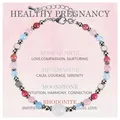 Edelstein-Perlenarmband für gesunde Schwangerschaft mit Rosenquarz und Aquamarin - Gesunde Schwangerschaft Armband