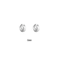 Minimalist 6mm S925 sterling silver small hoop earrings with a high polished finish - 925 Silver / 6mm White Gold