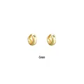 Minimalist small 6mm gold plated S925 sterling silver huggie hoop earrings for women - 925 Silver / 6mm Gold