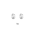 Minimalist 925 sterling silver small hoop earrings with 7mm diameter and polished finish - 7mm White Gold