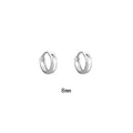 8mm minimalist s925 silver hoop earrings with a polished glossy finish - 8mm White Gold