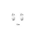 Minimalist 12mm diameter polished silver hoop earrings featuring a smooth, shiny finish - 12mm Platinum Color