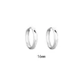 Minimalist s925 sterling silver 16mm polished round hoop earrings for daily wear - 16mm Platinum Color
