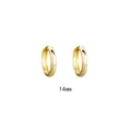 Minimalist 14mm gold-plated S925 sterling silver hoop earrings with high polish finish - 14mm Gold Color