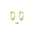 Elegant 16mm minimalist s925 silver gold-plated hoop earrings with a polished finish - 16mm Gold Color