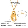 Wasserfeste goldene Edelstahlkette mit einzigartigem Handanhänger und Zirkon - Hand-Greifend Diamant Stil (JDN0301318)