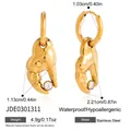 Wasserdichte und hypoallergene Ohrringe aus Edelstahl mit Kristallen, Gold-Finish. - Hand-Greifend Diamant Ohrringe Stil (JDE0301311)